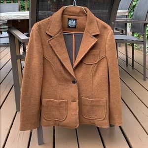 Javier Simorra Brown sweater blazer FALL FABULOUS